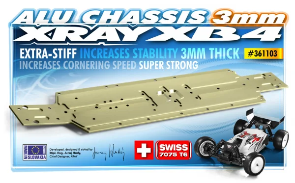 XRay Aluminium Chassis - Swiss 7075 T6 (3mm) — image 2 of 2