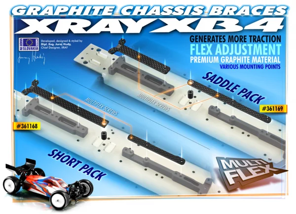 XRay Graphite Chassis Brace Upper Deck - Saddle Pack (2) — image 2 of 3