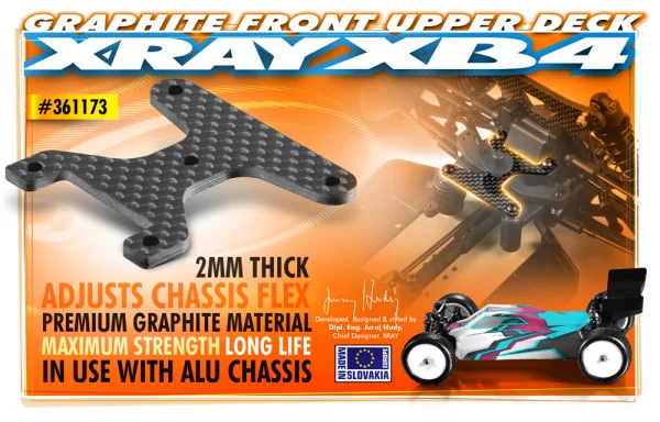 XRay Graphite Front Upper Deck 2.0mm ** CLEARANCE **