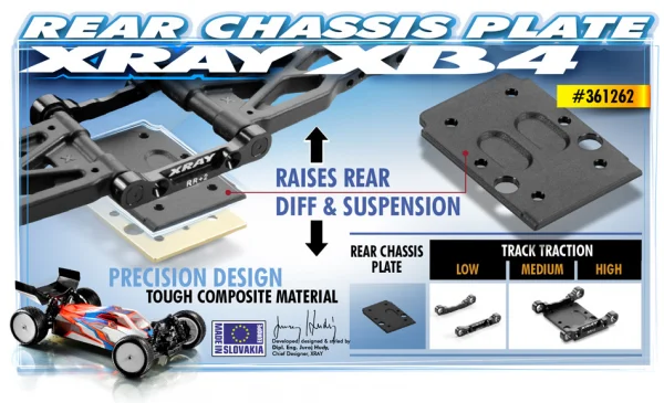 XRay Composite Rear Chassis Plate