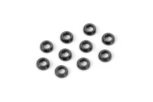 XRay Aluminium Conical Shim 3X6X2.0mm - Black (10)