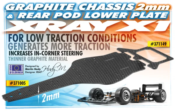 XRay X1 Chassis - 2.0mm Graphite