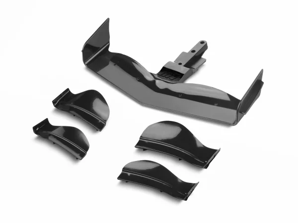 XRay X1 Composite Adjustable Front Wing - Black - Flat Design