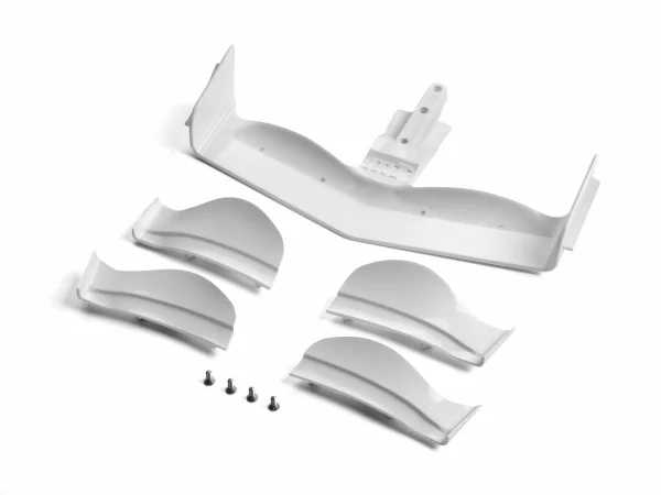 XRay X1 Composite Adjustable Front Wing - White - Flat Design
