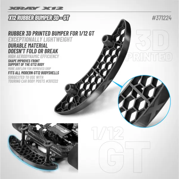 XRay X12 Rubber Bumper 3D - GT — image 2 of 2