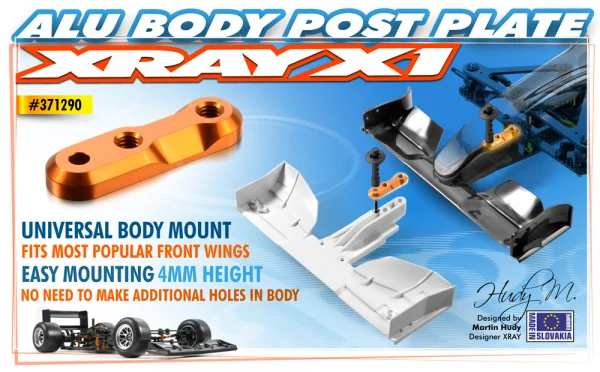 XRay X1 Aluminium Body Post Plate