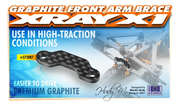 XRay X1 Graphite Front Arm Brace - 2.5mm