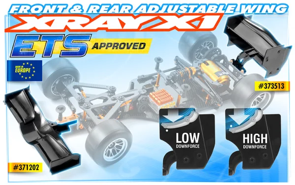 XRay X1 Composite Adjustable Front Aero Wing - ETS Approved