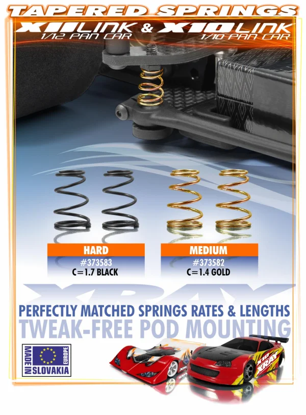XRay Tapered Spring C=1.7 - Black (2)