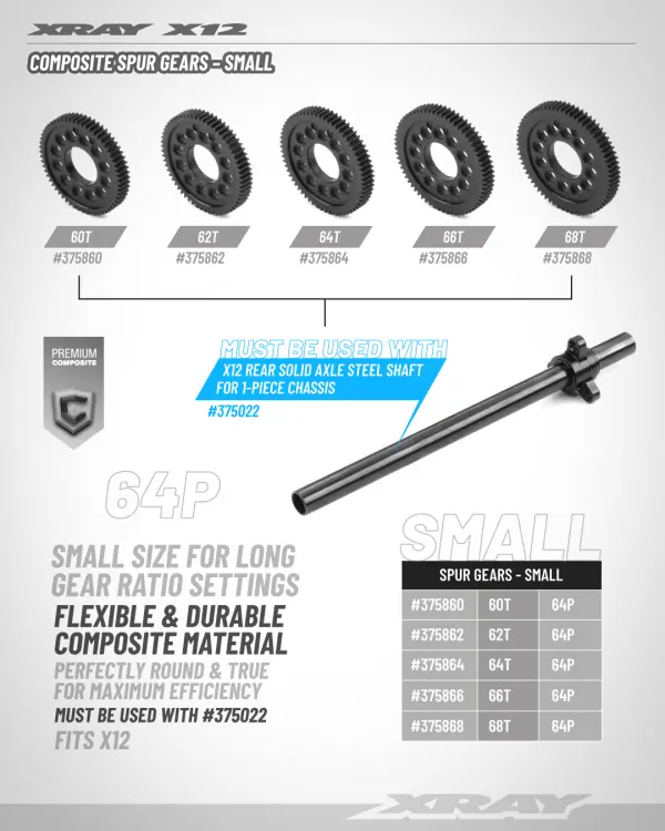XRay Composite Spur Gear - 62T / 64P - Small — image 2 of 2