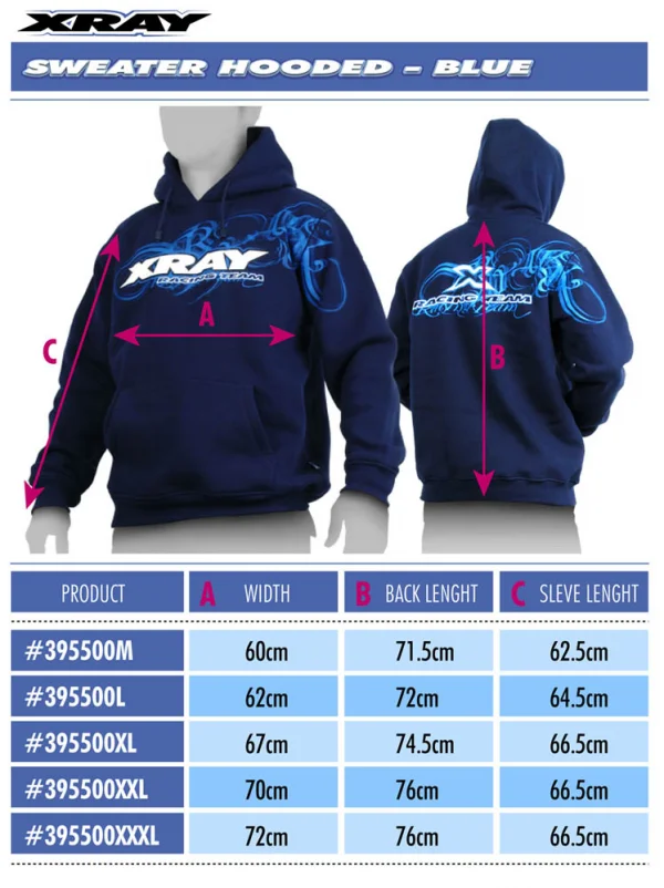XRay Sweater Hooded - Blue (XXL)