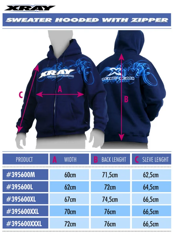 XRay Sweater Hooded With Zipper - Blue (L)