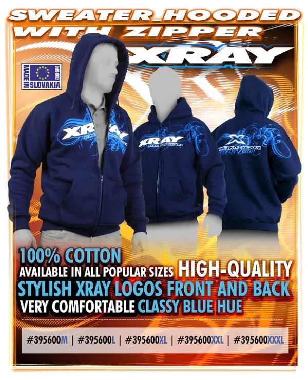 XRay Sweater Hooded With Zipper - Blue (L)