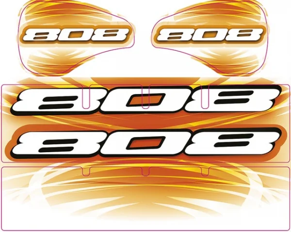 XRay XB808 Wing Sticker - Die-Cut - White &mdash; image 3 of 3