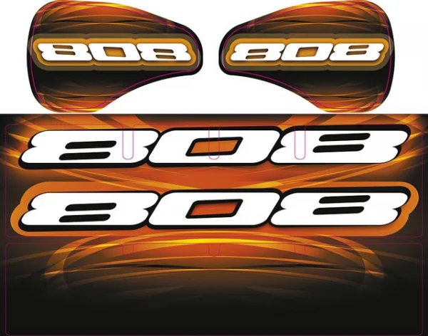XRay XB808 Wing Sticker - Die-Cut - Black — image 1 of 2