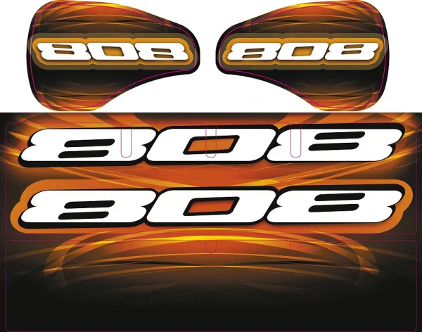 XRay XB808 Wing Sticker - Die-Cut - Black — image 2 of 2