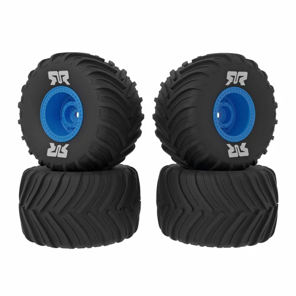 dBoots Chevron Mounted Tire Set Glued - Blue (2 Pairs): GROM