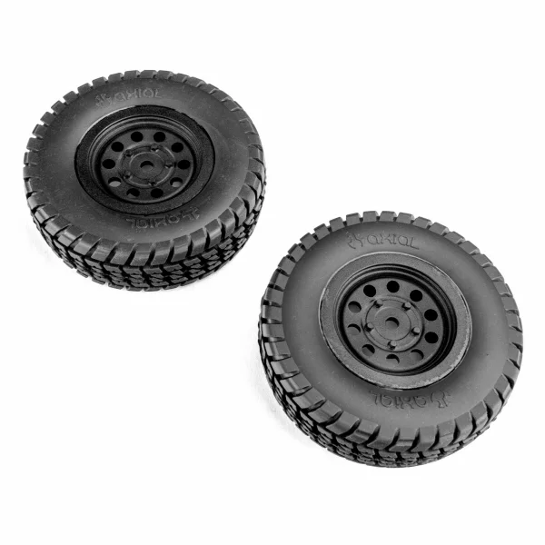 Tire And Wheel Set - Mounted (2): SCX10 Trailer