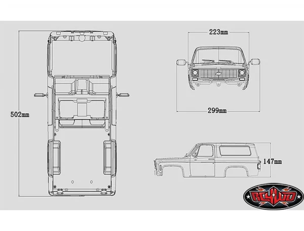 RC4WD Chevrolet Blazer Hard Body Complete Set - 287mm Wheelbase
