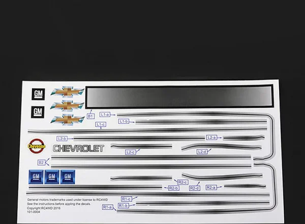 RC4WD Chevrolet Blazer Decal Sheet Set for Chevy Blazer Body