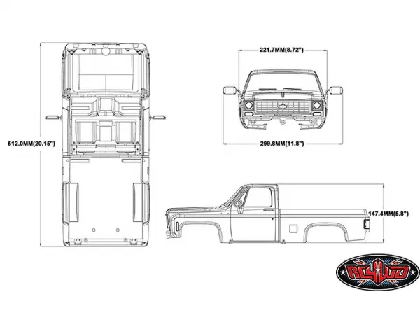 RC4WD Chevrolet K10 Scottsdale Hard Body Complete Set (Blue) &mdash; image 16 of 17