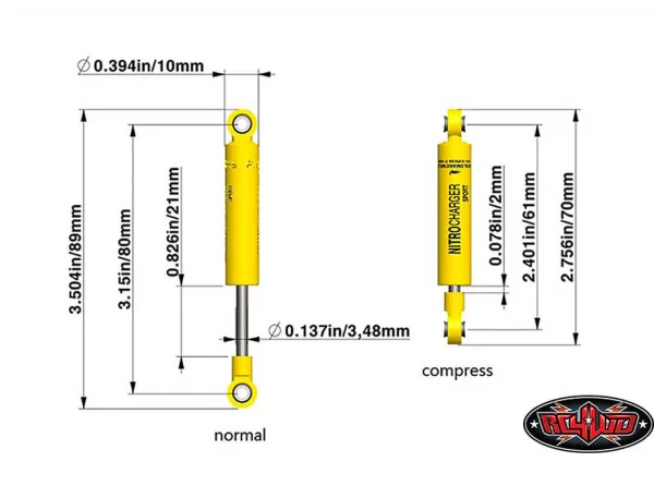 RC4WD 80mm Old Man Emu Nitrocharger Sport Shock by ARB