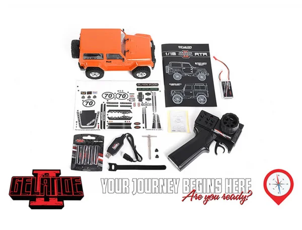 RC4WD 1:18 Gelande II - Black Rock Body Set (Orange) - RTR