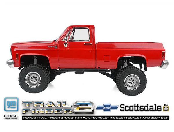 RC4WD Trail Finder 2 LWB RTR - Chevrolet K10 Hardbody Red