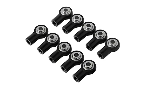 RC4WD M3 Short Straight Aluminium Rod Ends (Black) (10) — image 1 of 6