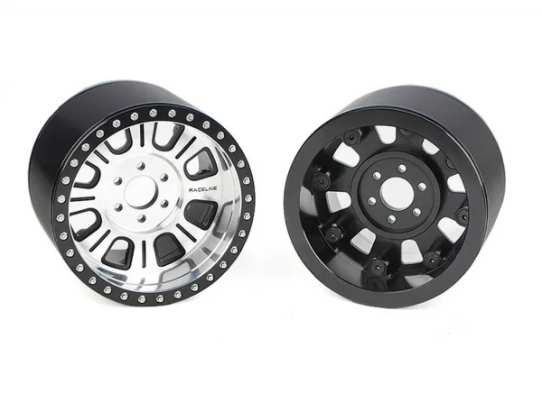 RC4WD Diesel Front Semi Truck Stamped Beadlock Wheels (Chrome) (Pair)