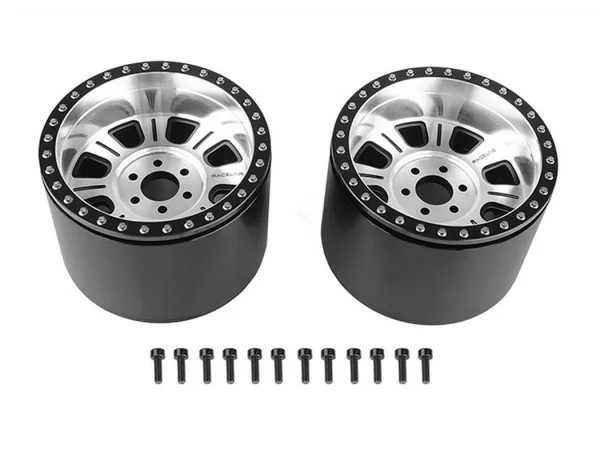 RC4WD Diesel Front Semi Truck Stamped Beadlock Wheels (Chrome) (Pair)