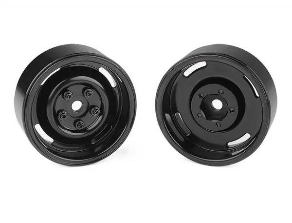 RC4WD 1.9 Landies Vintage Stamped Steel Beadlock Wheels Black (4) — image 3 of 7
