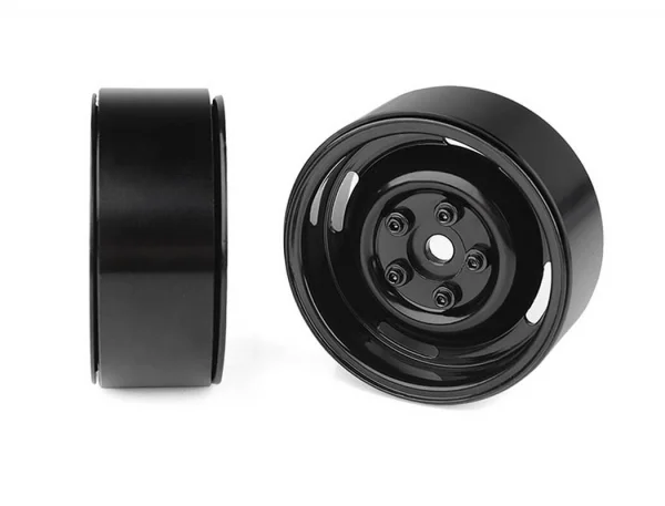 RC4WD 1.9 Landies Vintage Stamped Steel Beadlock Wheels Black (4) — image 4 of 7