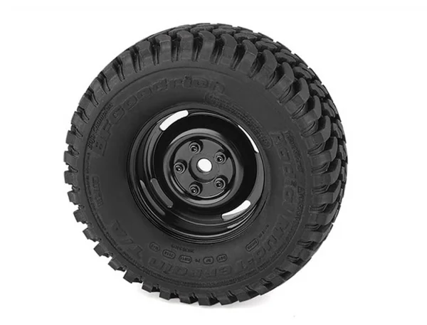 RC4WD 1.9 Landies Vintage Stamped Steel Beadlock Wheels Black (4) — image 5 of 7