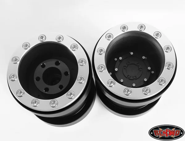 RC4WD Universal Monster Truck Beadlock Wheels V2 For Tamiya Clod Buster (Black Delrin) — image 6 of 10