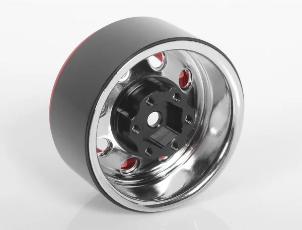 RC4WD TRO 1.7 Stamped Steel Beadlock Wheels (Red/Chrome) — image 6 of 13