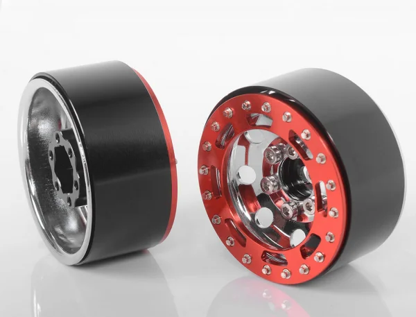 RC4WD TRO 1.7 Stamped Steel Beadlock Wheels (Red/Chrome) — image 10 of 13