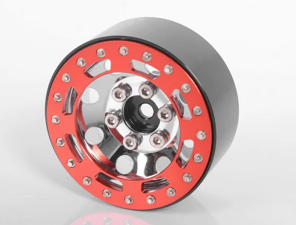 RC4WD TRO 1.7 Stamped Steel Beadlock Wheels (Red/Chrome) — image 7 of 13