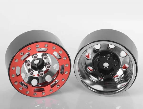 RC4WD TRO 1.7 Stamped Steel Beadlock Wheels (Red/Chrome) — image 5 of 13