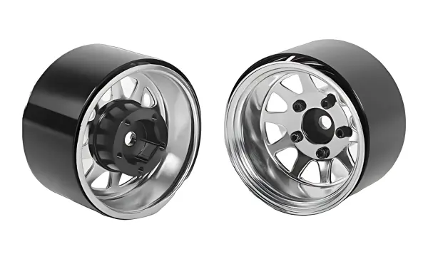 Deep Dish Wagon 1.55 Stamped Steel Beadlock Wheels (Chrome) RC4WD — image 1 of 8
