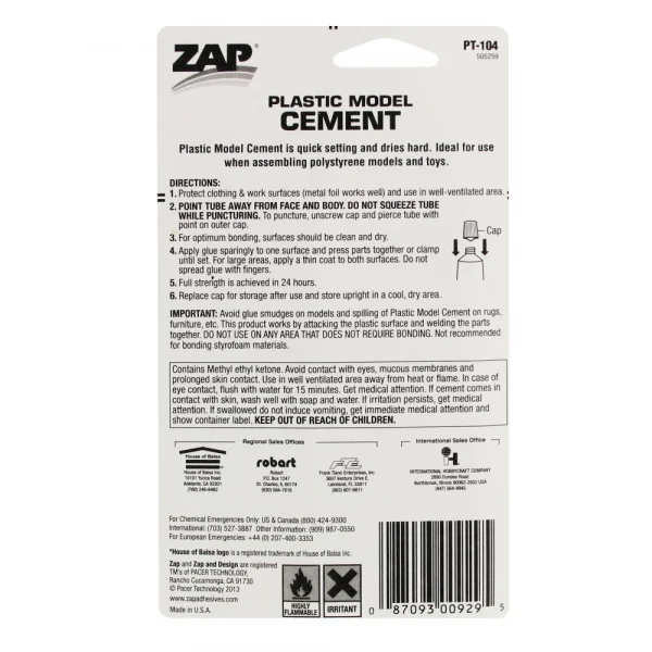Zap PT-104 Plastic Model Cement (29.5ml)