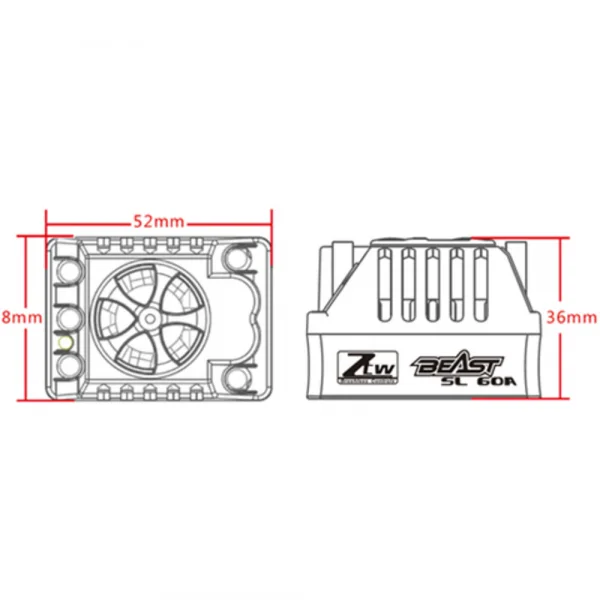 ZTW 1:10 Beast Sll 60A Combo + 4P Sl 3650B 2950Kv Motor