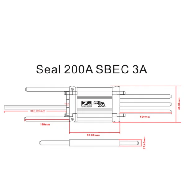 ZTW Seal 200A Sbec 8S ESC