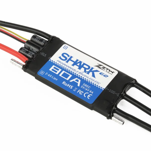 ZTW Shark 80A SBEC ESC G2 (2-6 Cells) (Water-cooled)