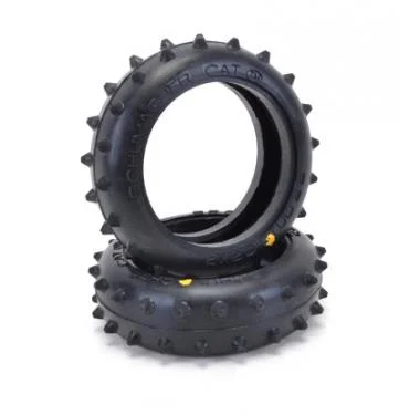 Schumacher Stud 2 Row - 2WD Front Buggy Tyres - Yellow - 1 Pair — image 2 of 4