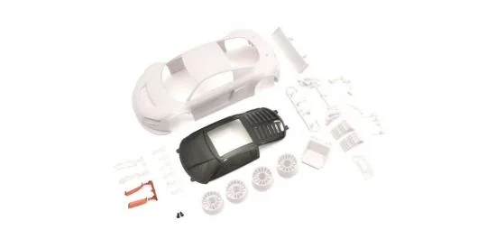 KYOSHO Bodyshell Audi R8 LMS Night-R Mini-Z + 2WD Rims (White Body) — image 2 of 2
