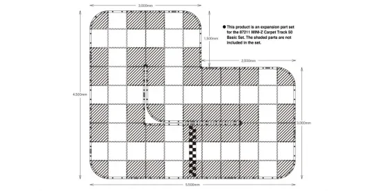 Kyosho Mini-Z Carpet Track 50 Expansion Set (44pcs - 50x50) &mdash; image 3 of 3