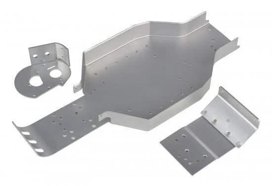 Team Associated RC10CC Chassis /Nose Plate/Motor Mount Silver — image 1 of 2