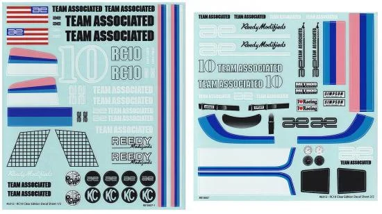 Team Associated RC10CC Decal Sheet — image 1 of 2