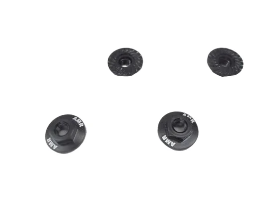 Serrated Large Diameter 1:10 Aluminium Wheel Nuts (4) Black — image 1 of 2